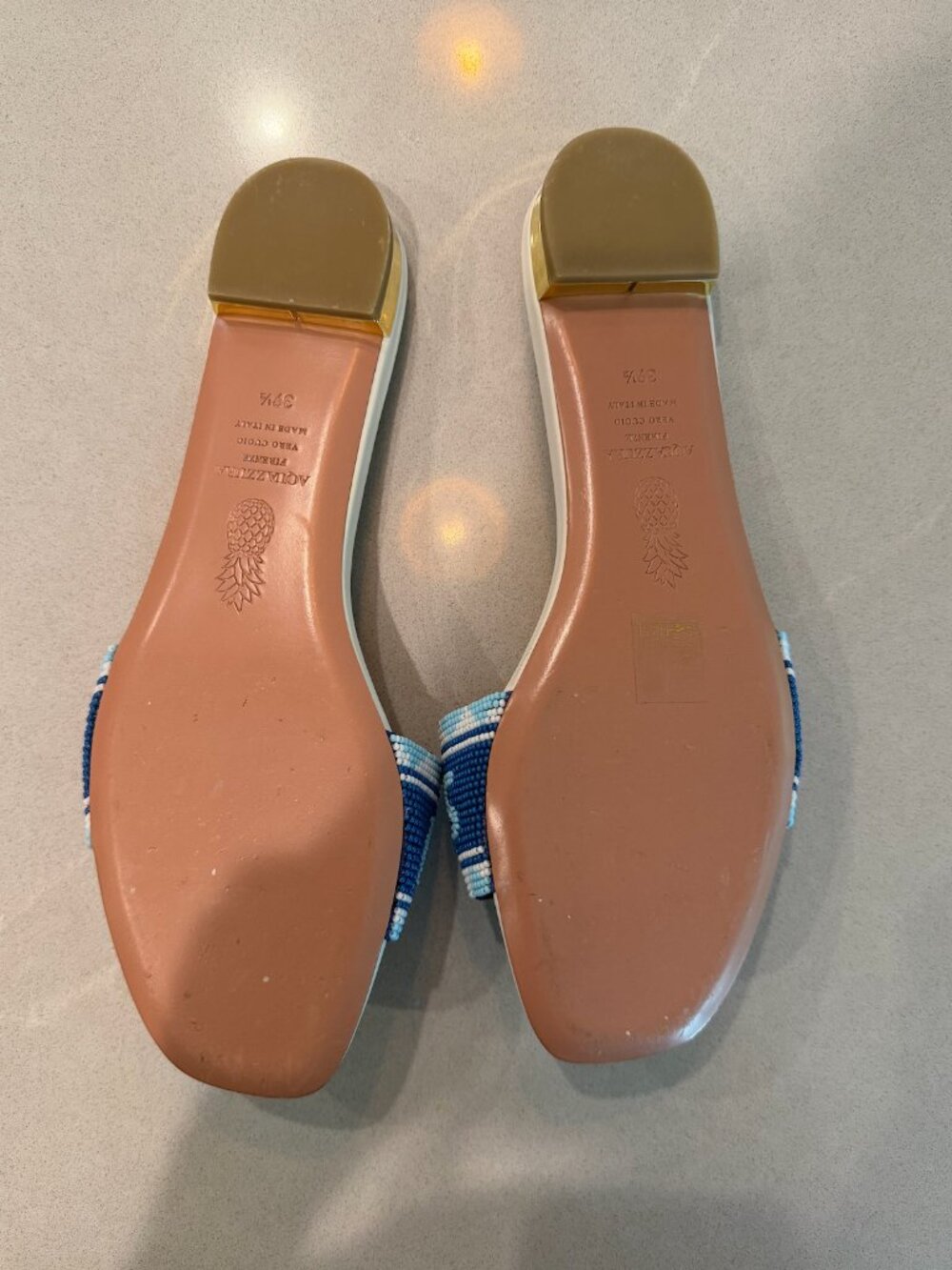 AQUAZZURA Mykonos beaded leather slides - Picture 8 of 8
